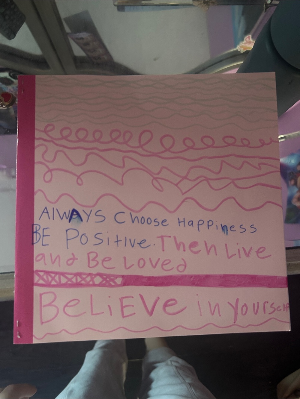 Pink Inspirational Notebook with Handwritten Cover